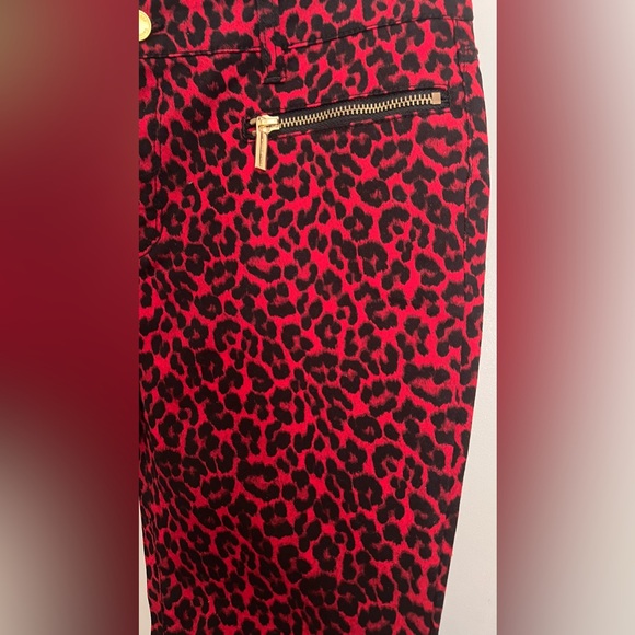Micheal Kors Cheetah Print Skinny Jeans-Red - Picture 8 of 12